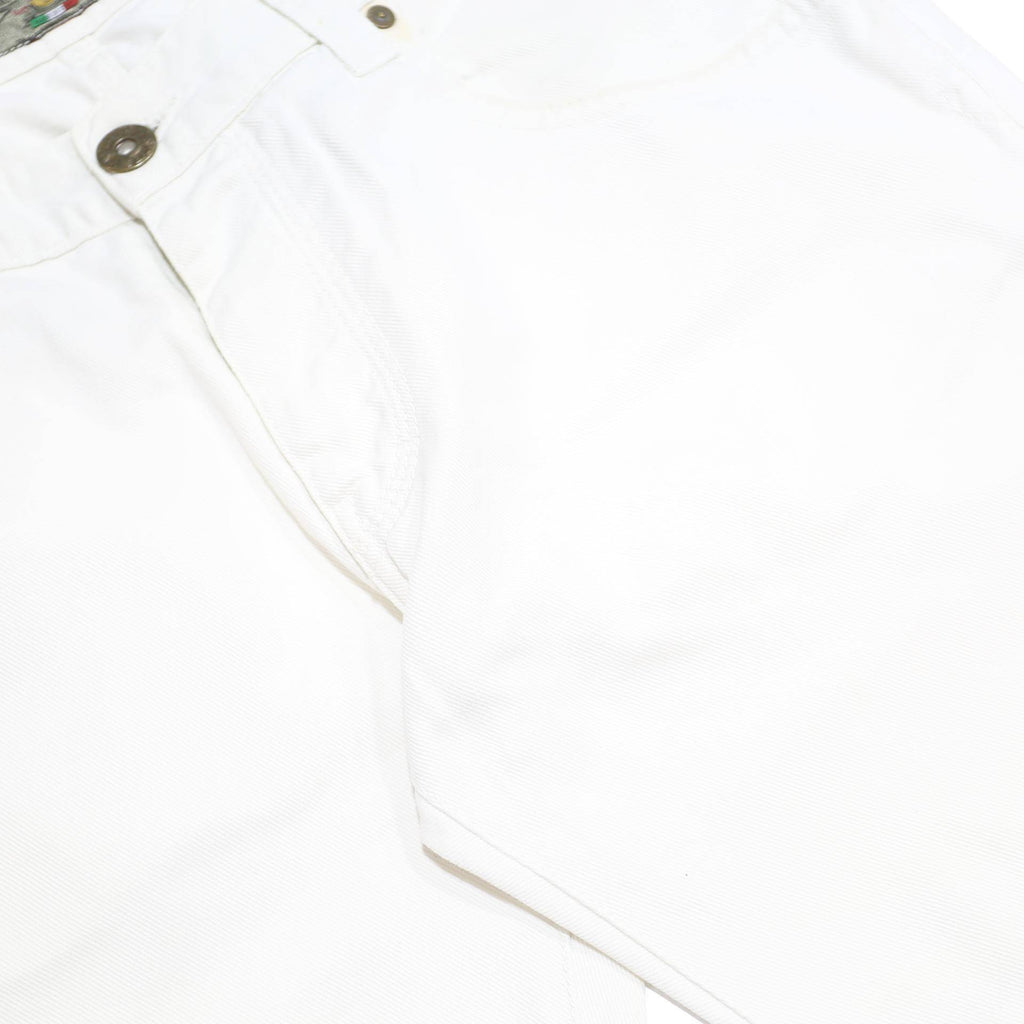 ARMANI JEANS Mens White Regular Fit Straight Denim Jeans W32 L29 Button Closure