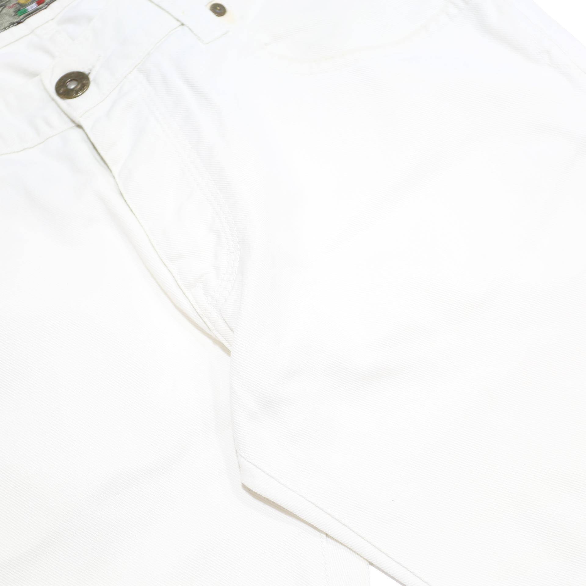 ARMANI JEANS Mens White Regular Fit Straight Denim Jeans W32 L29 Button Closure