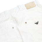 ARMANI JEANS Mens White Regular Fit Straight Denim Jeans W32 L29 Button Closure