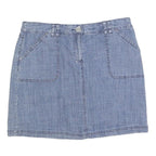 KAREN SCOTT Womens Blue Denim Mini Cotton Blend Skirt M Casual Pocket Detail