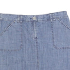 KAREN SCOTT Womens Blue Denim Mini Cotton Blend Skirt M Casual Pocket Detail