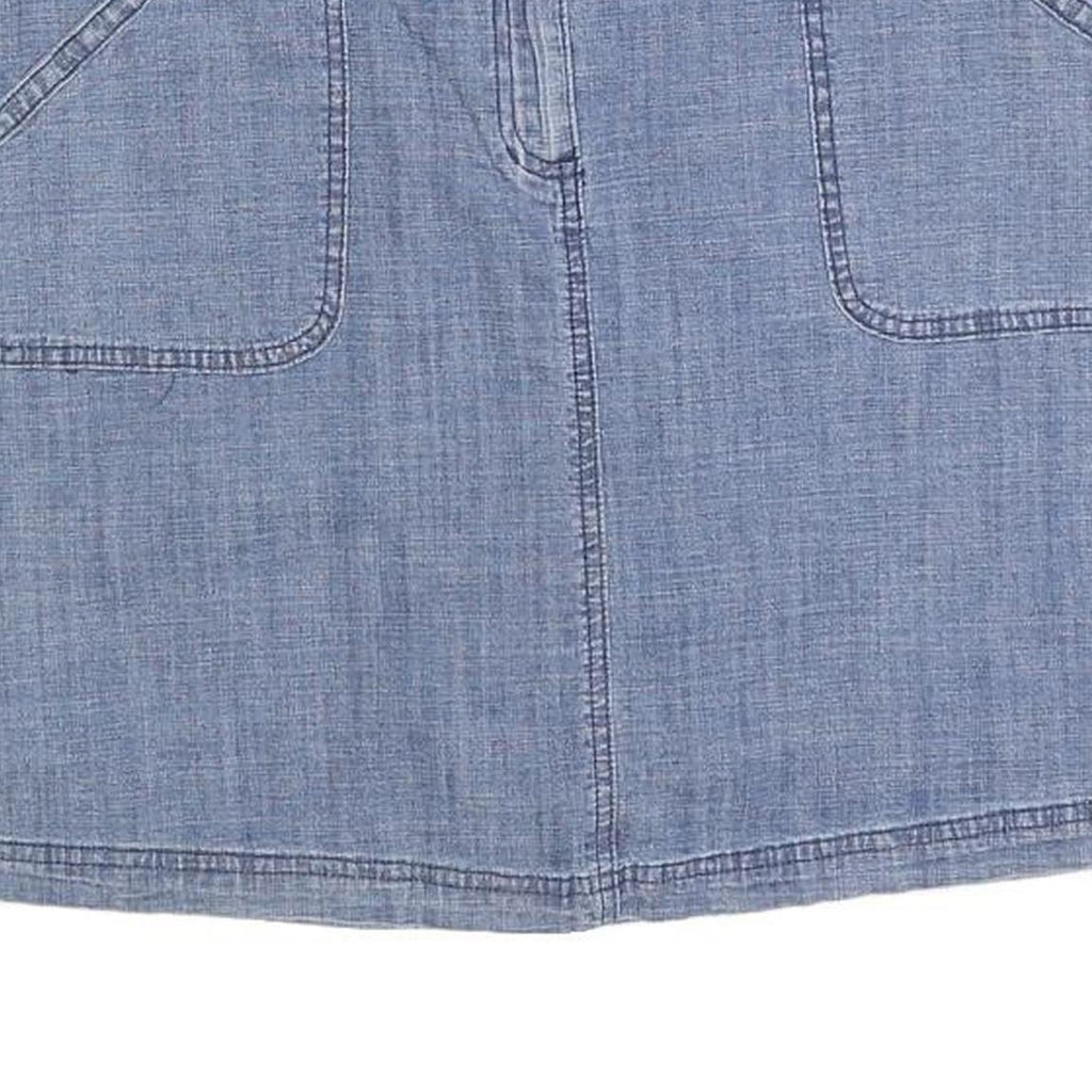 KAREN SCOTT Womens Blue Denim Mini Cotton Blend Skirt M Casual Pocket Detail