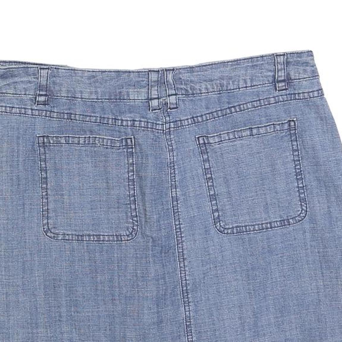 KAREN SCOTT Womens Blue Denim Mini Cotton Blend Skirt M Casual Pocket Detail