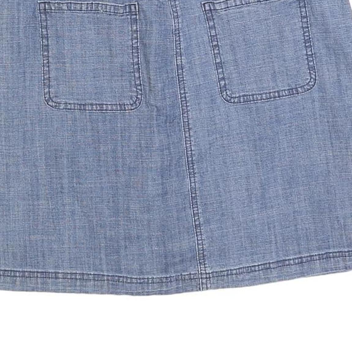 KAREN SCOTT Womens Blue Denim Mini Cotton Blend Skirt M Casual Pocket Detail