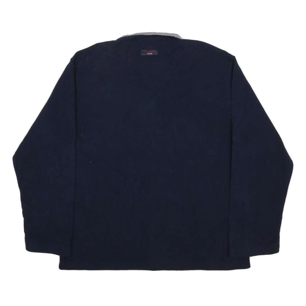 TOMMY JEANS Mens Navy & Grey Jacket XL Polyester Plain Zip Casual Warm