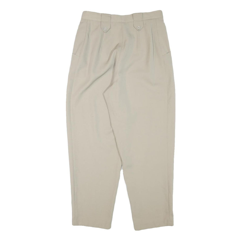 Womens Relaxed Fit Beige Trousers Polyester Blend W30 L28 Zip Casual Smart