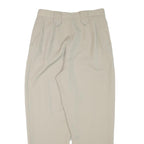 Womens Relaxed Fit Beige Trousers Polyester Blend W30 L28 Zip Casual Smart