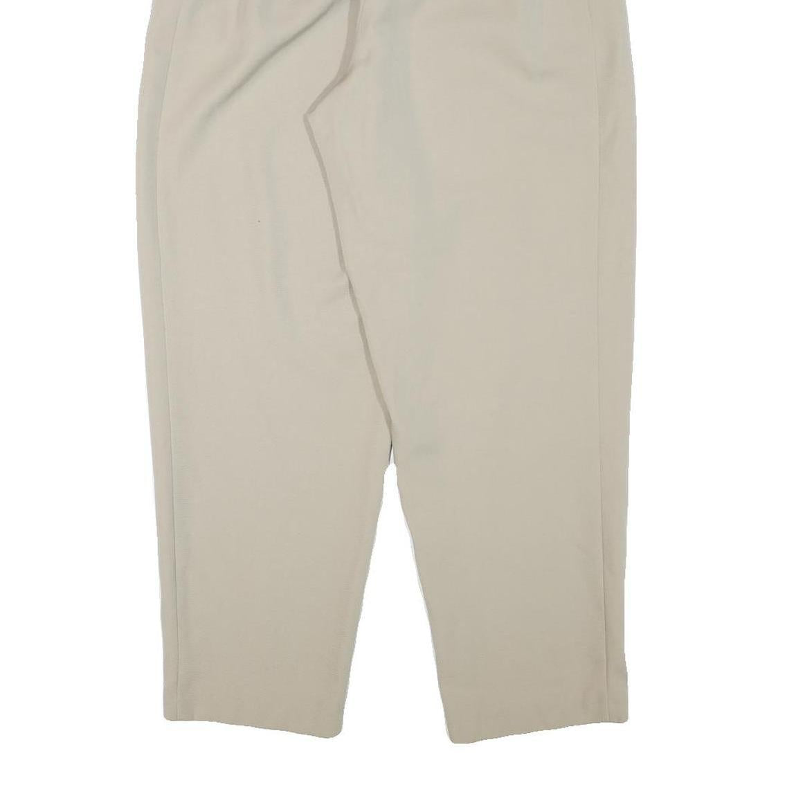 Womens Relaxed Fit Beige Trousers Polyester Blend W30 L28 Zip Casual Smart