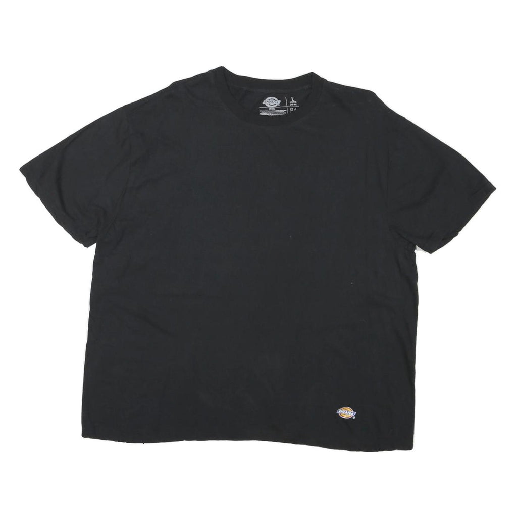DICKIES Womens Black Short Sleeve Crew Neck Classic T-Shirt L Cotton Blend