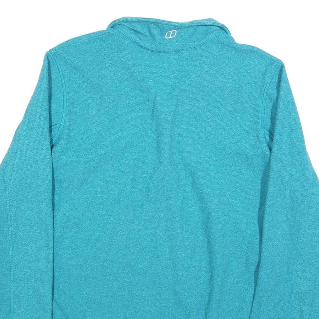 BERGHAUS Womens Blue Patterned Jumper 1/4 Zip Pullover UK 14 Outdoor Activewear