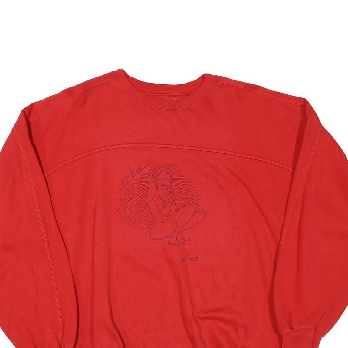 IPSO FACTO Mens Red Sweatshirt L Cotton Blend Crew Neck Casual Pullover