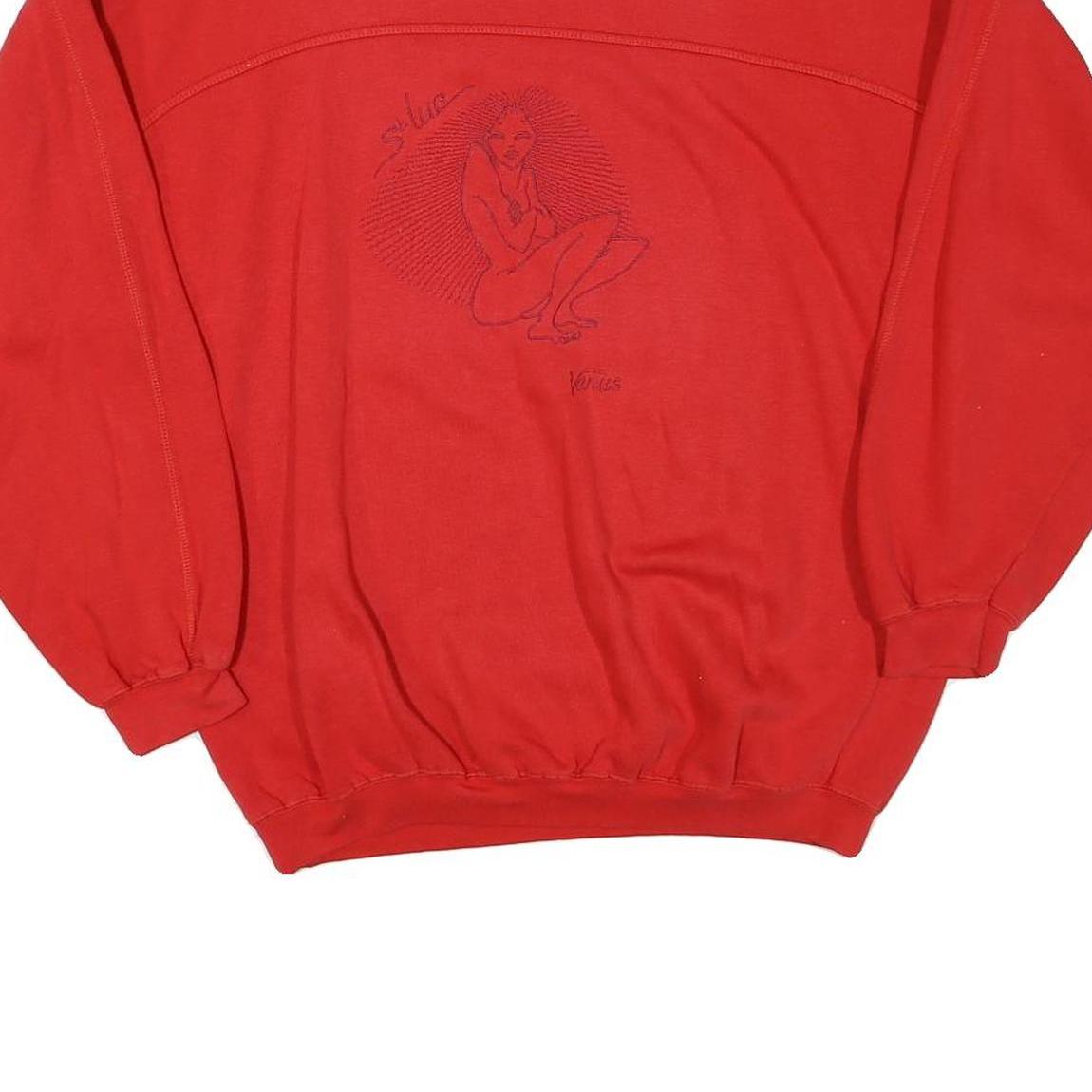 IPSO FACTO Mens Red Sweatshirt L Cotton Blend Crew Neck Casual Pullover