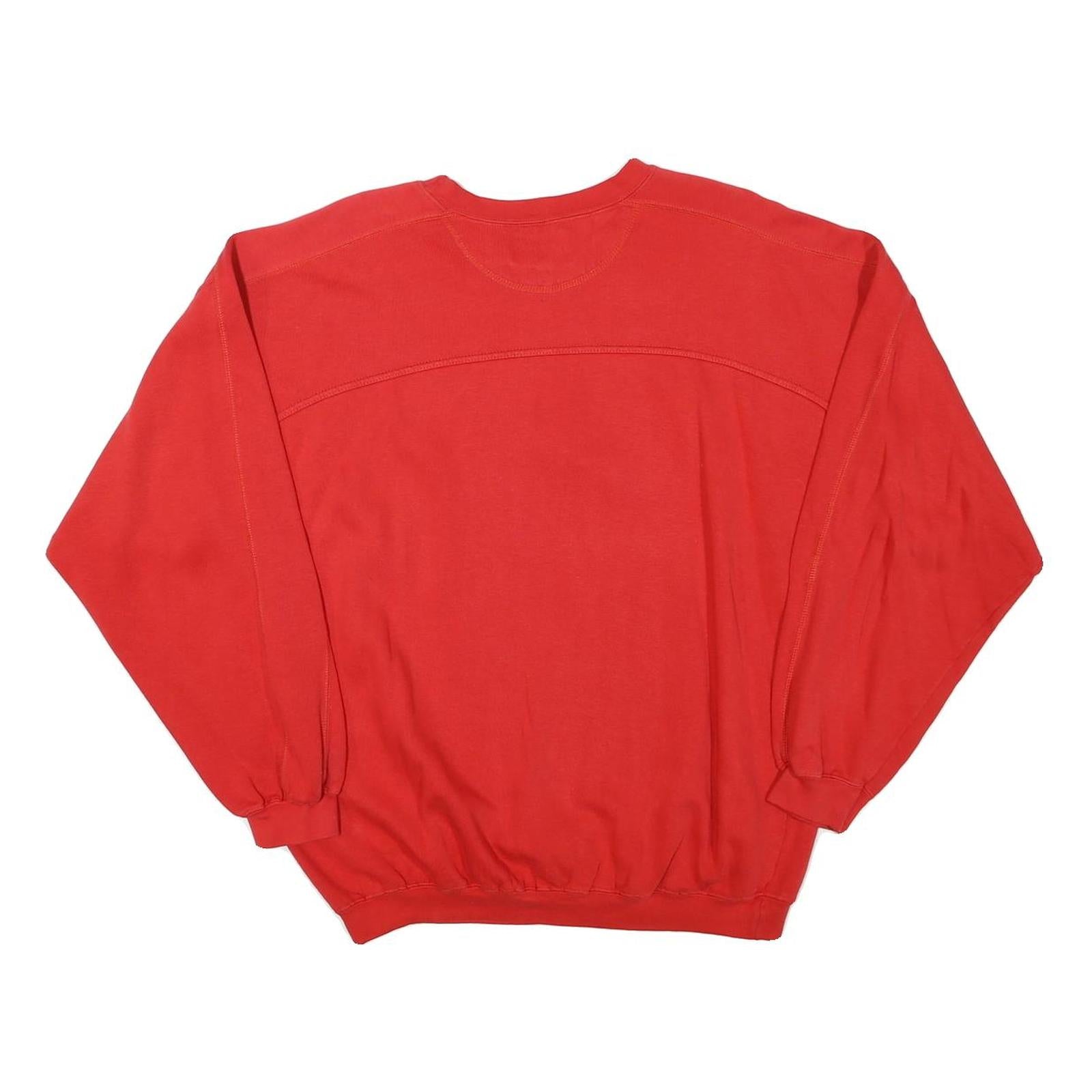 IPSO FACTO Mens Red Sweatshirt L Cotton Blend Crew Neck Casual Pullover