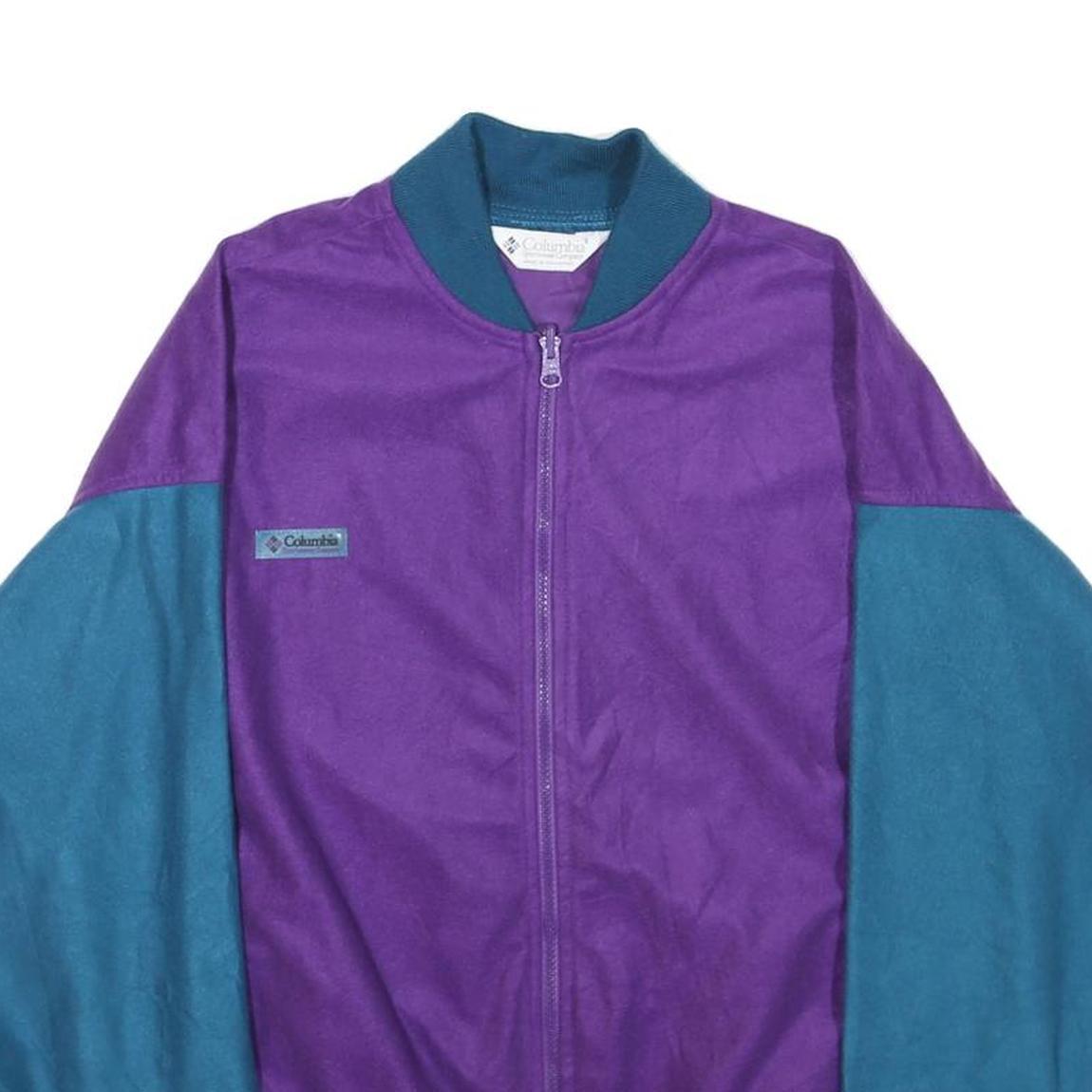 COLUMBIA Womens Purple & Blue Jacket XL Polyester Blend Zip Bomber Casual