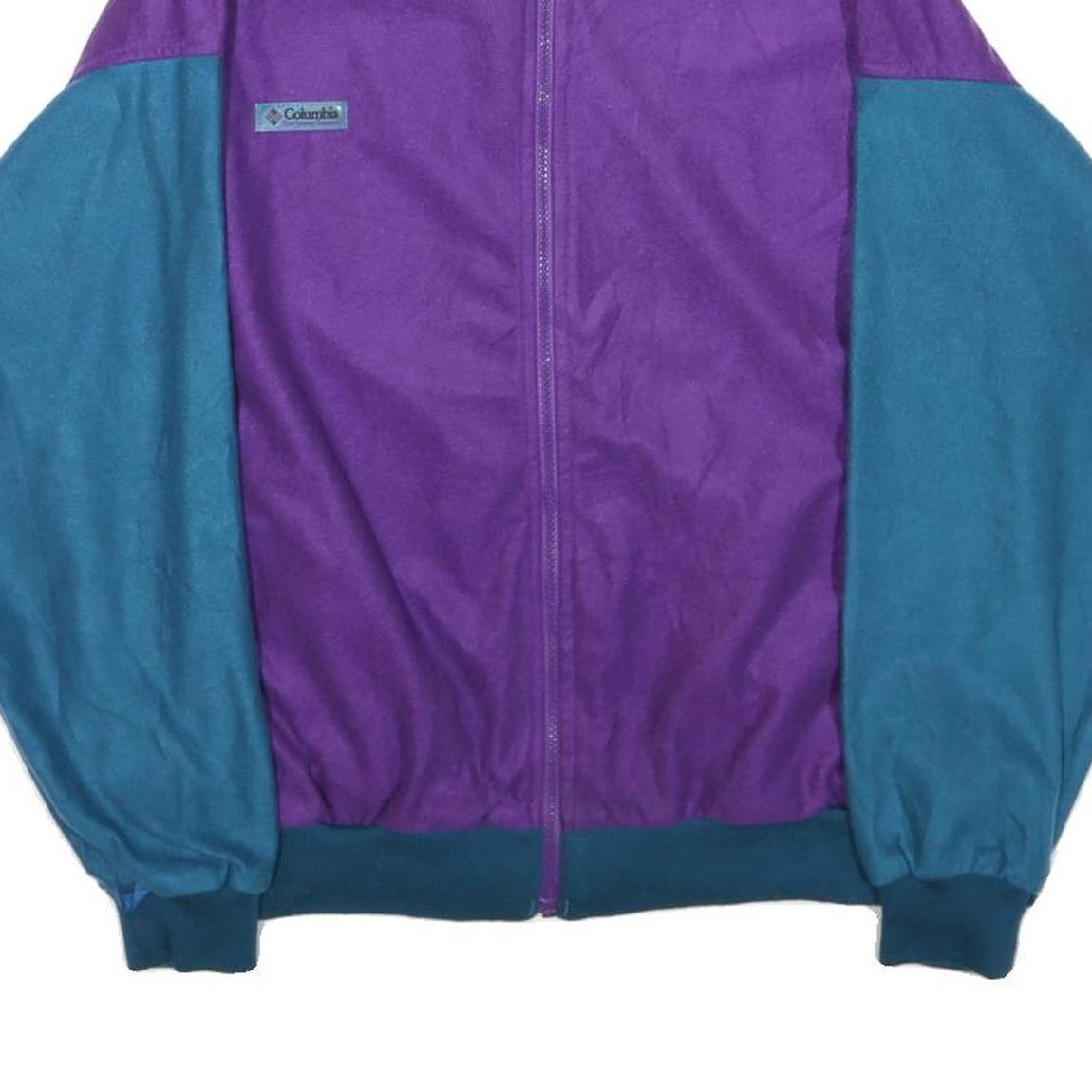 COLUMBIA Womens Purple & Blue Jacket XL Polyester Blend Zip Bomber Casual