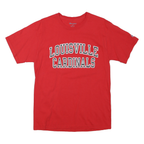 CHAMPION Mens Red Louisville Cardinals Graphic T-Shirt M Crew Neck Short Sleeve