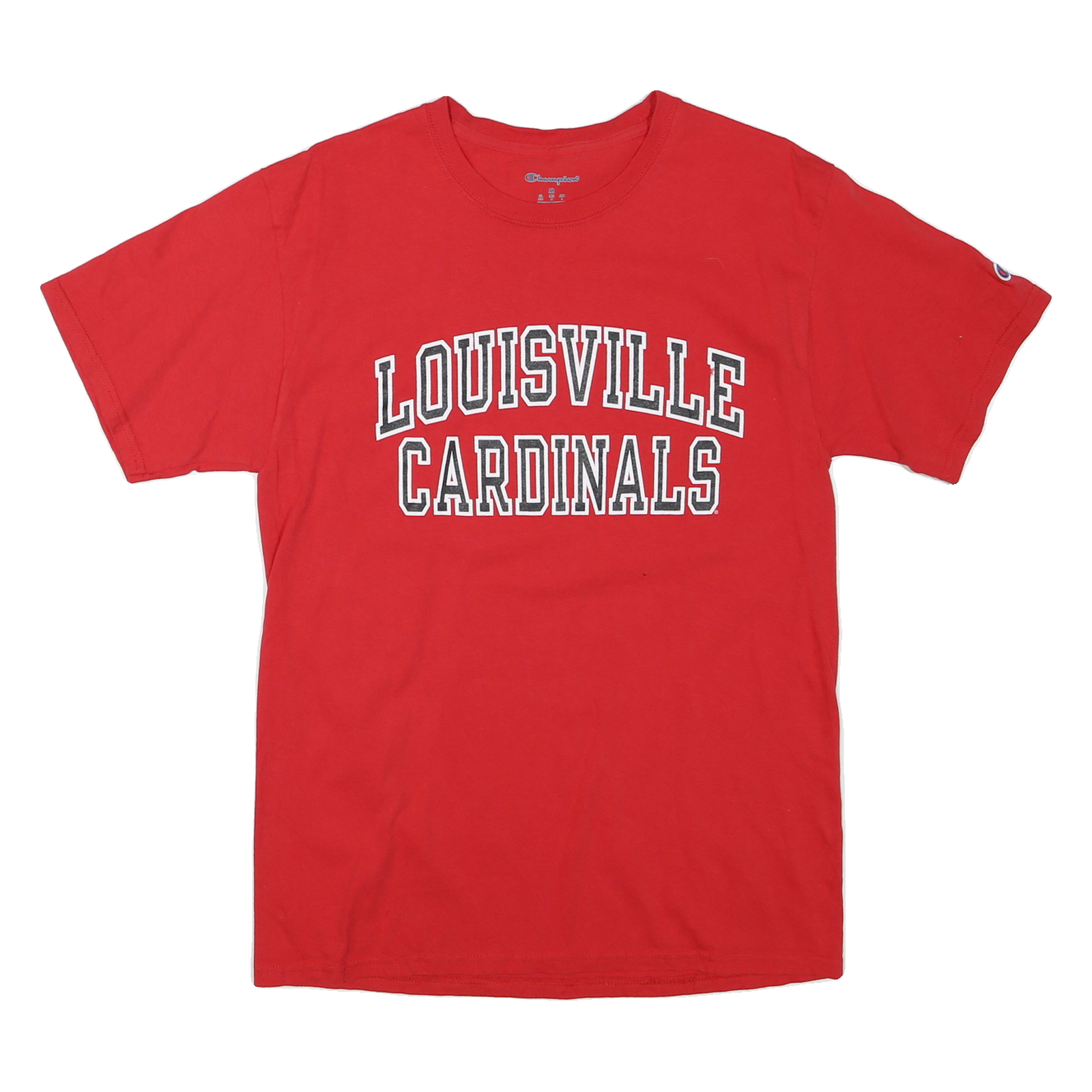 CHAMPION Mens Red Louisville Cardinals Graphic T-Shirt M Crew Neck Short Sleeve