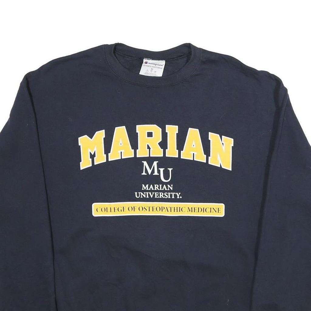 CHAMPION Mens Navy Blue Marian University Crew Neck XL College Sweatshirt