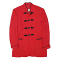 TIME COLLECTION Womens Red Button Jacket XS Viscose Blend Plain Elegant Tailored