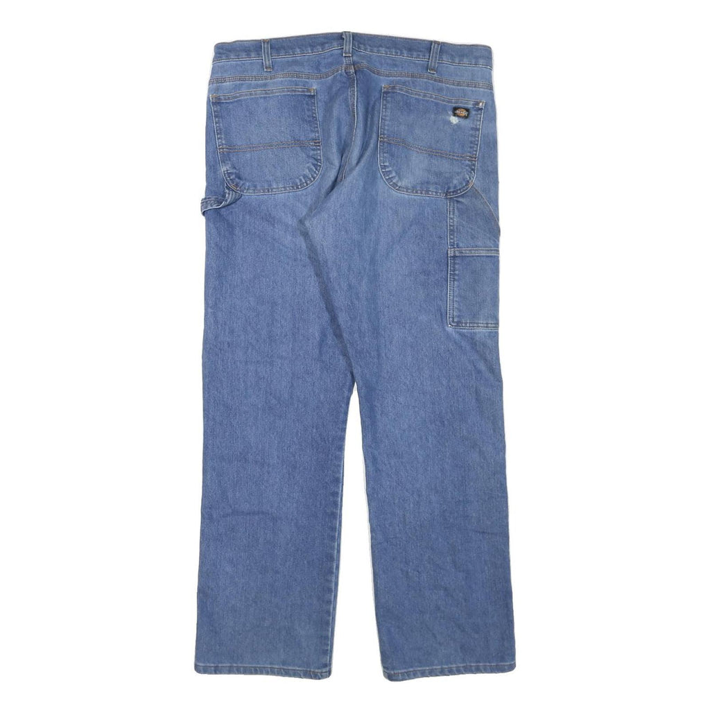 DICKIES Mens Blue Regular Fit Straight Denim Jeans W36 L30 Workwear Design