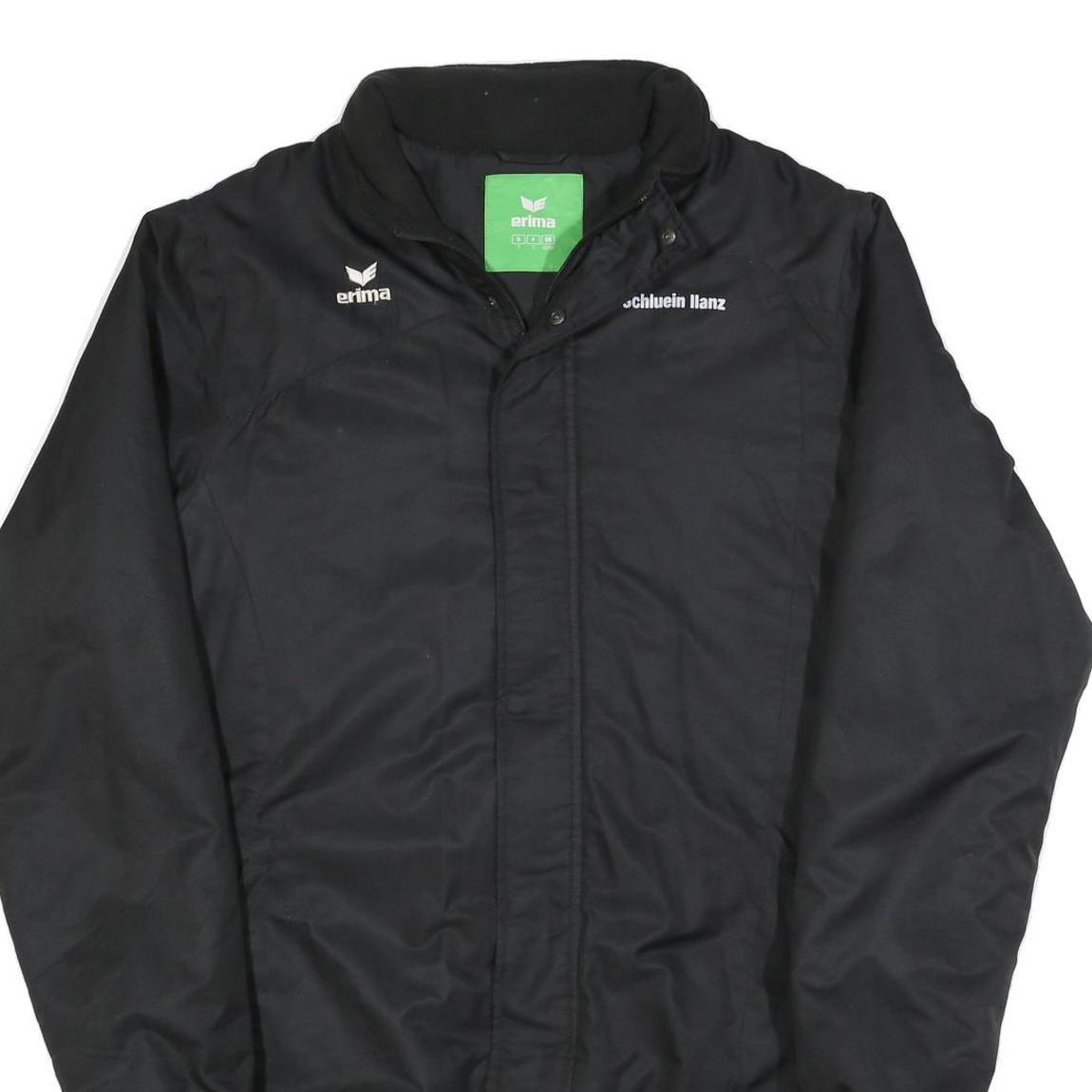 ERIMA Mens Black Sport Jacket L Polyester Blend Plain Zip Casual Lightweight