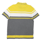 CALVIN KLEIN Mens Yellow & Grey Striped Short Sleeve Polo Shirt L Cotton Jersey