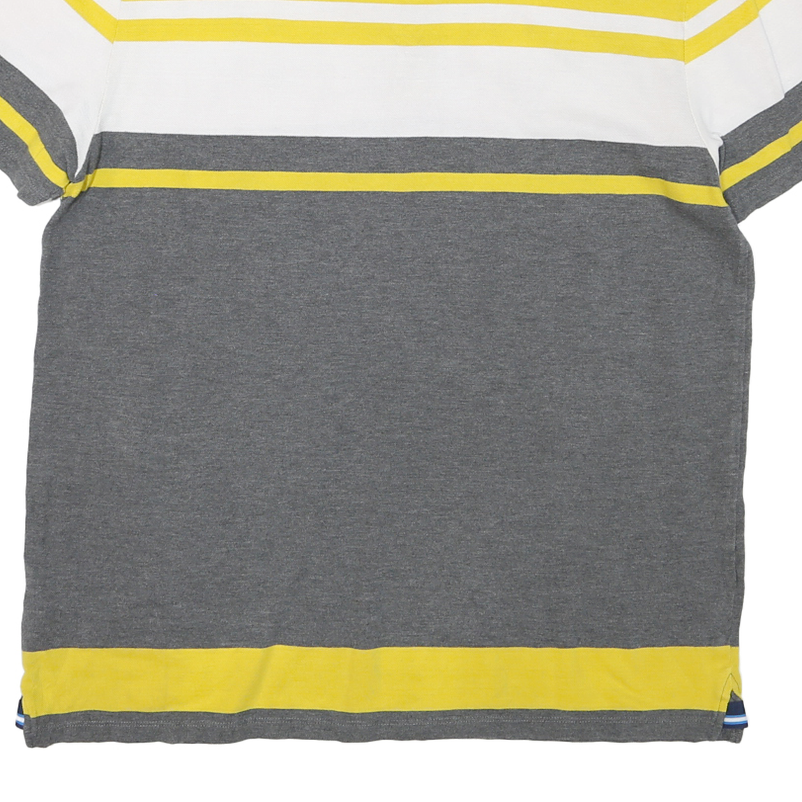 CALVIN KLEIN Mens Yellow & Grey Striped Short Sleeve Polo Shirt L Cotton Jersey