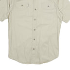 WRANGLER Mens Beige Short Sleeve Cotton Shirt S Casual Two Pocket Button Front