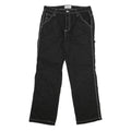 Black Womens Regular Fit Straight Cotton Jeans W32 L31 Contrast Stitching Button
