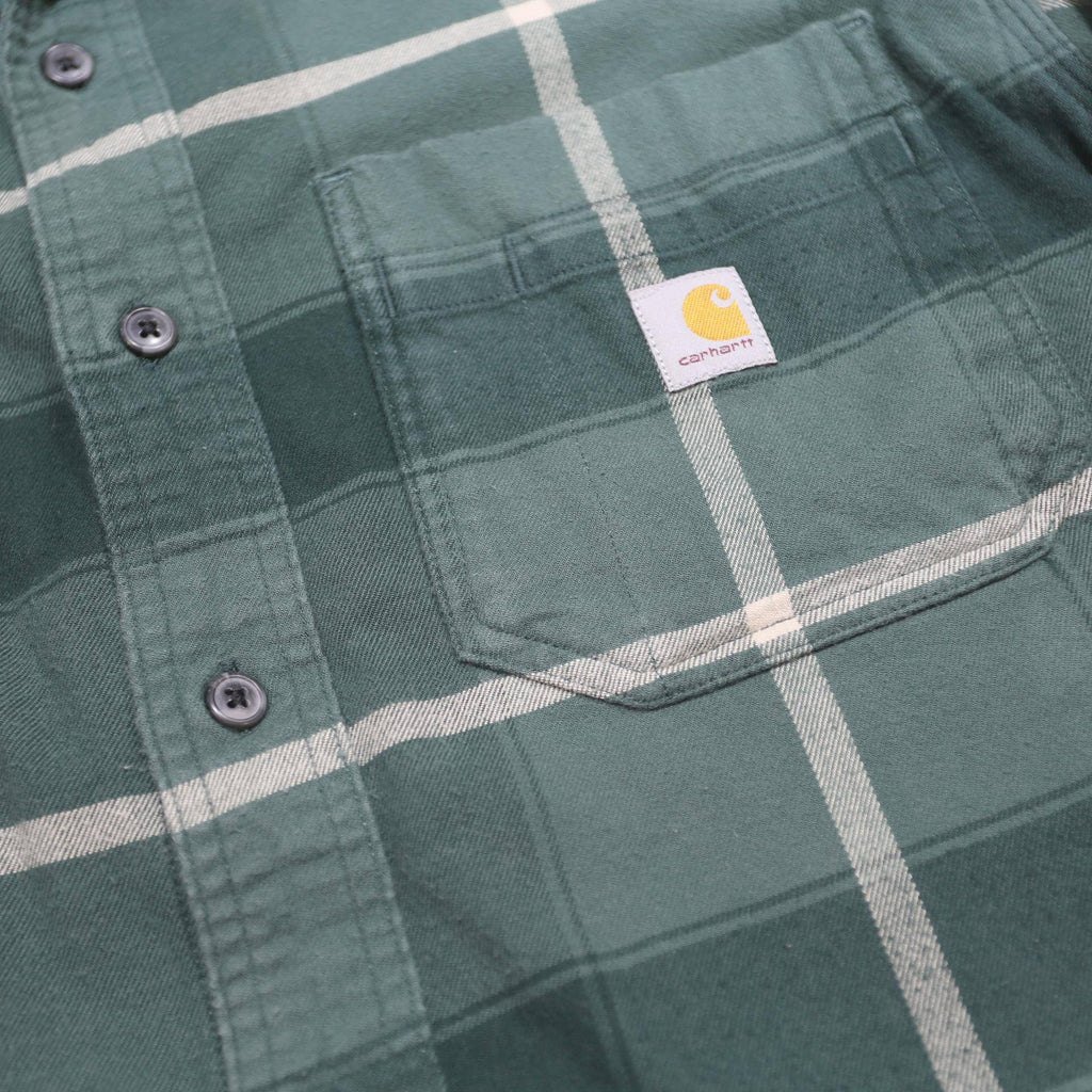 CARHARTT Mens Green & White Check Shirt L Rugged Flex Durable Workwear