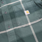 CARHARTT Mens Green & White Check Shirt L Rugged Flex Durable Workwear