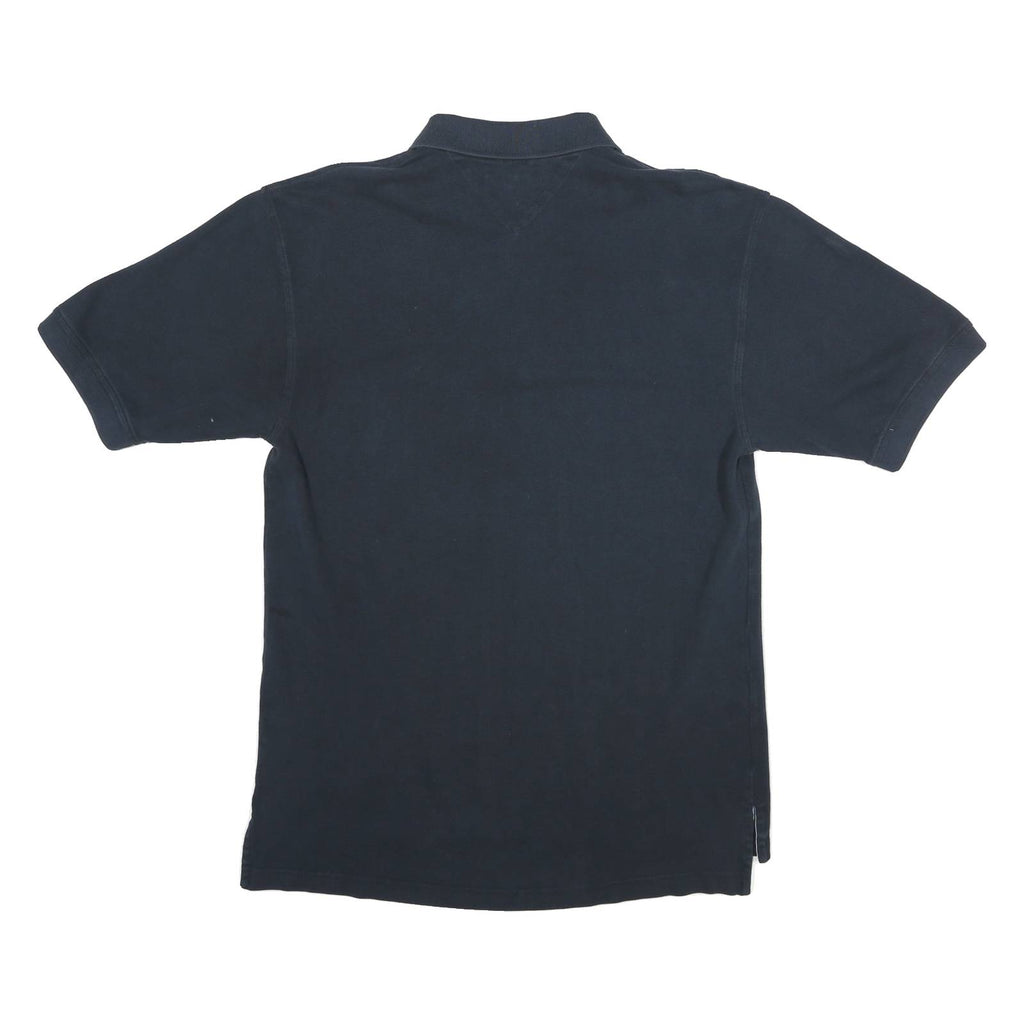 TOMMY HILFIGER Mens Navy Blue Short Sleeve Plain M Cotton Polo Shirt