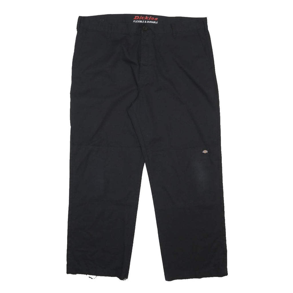 DICKIES Mens Cotton Blend Black Relaxed Straight Trousers W40 L30 Workwear