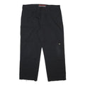 DICKIES Mens Cotton Blend Black Relaxed Straight Trousers W40 L30 Workwear