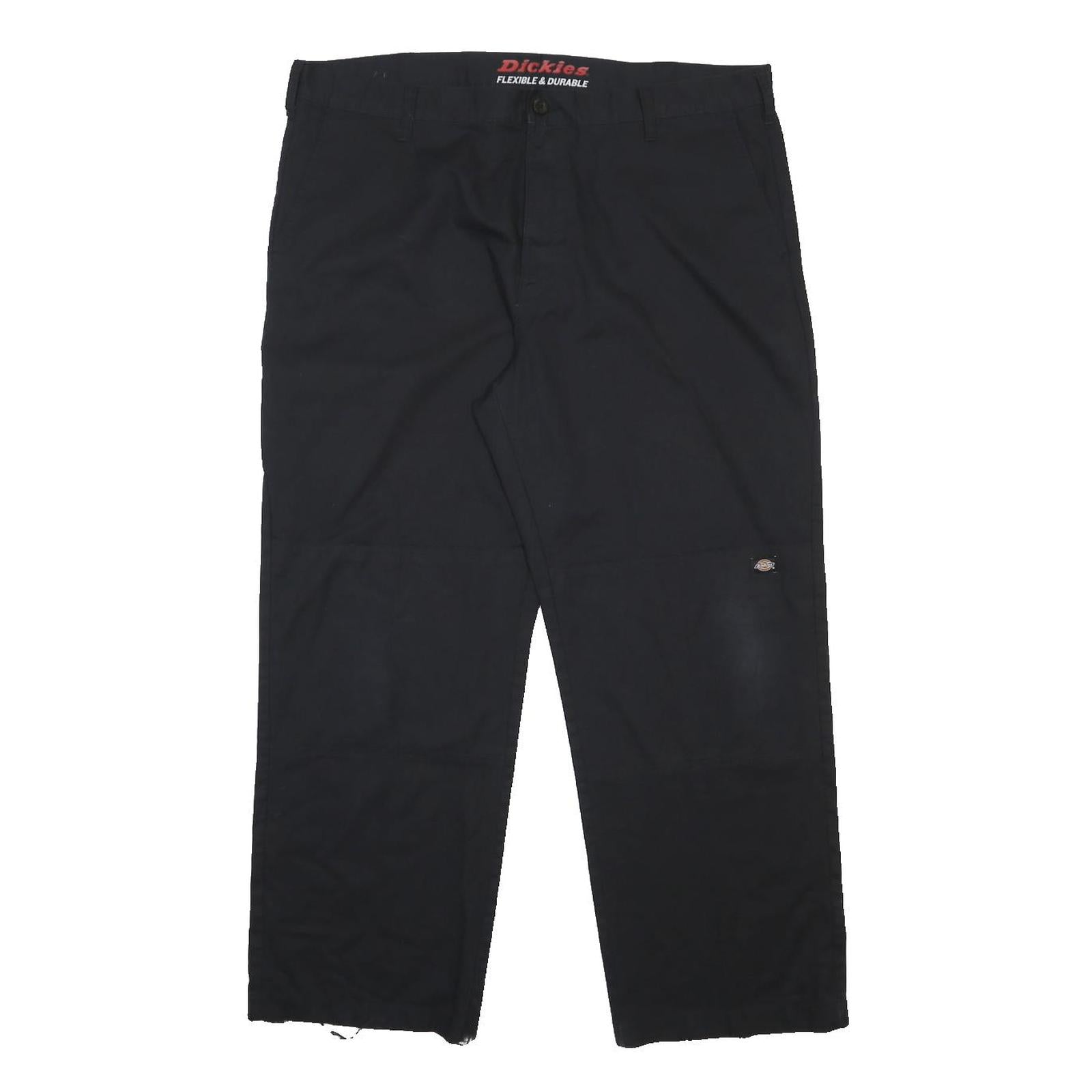 DICKIES Mens Cotton Blend Black Relaxed Straight Trousers W40 L30 Workwear