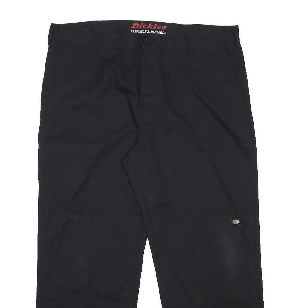 DICKIES Mens Cotton Blend Black Relaxed Straight Trousers W40 L30 Workwear