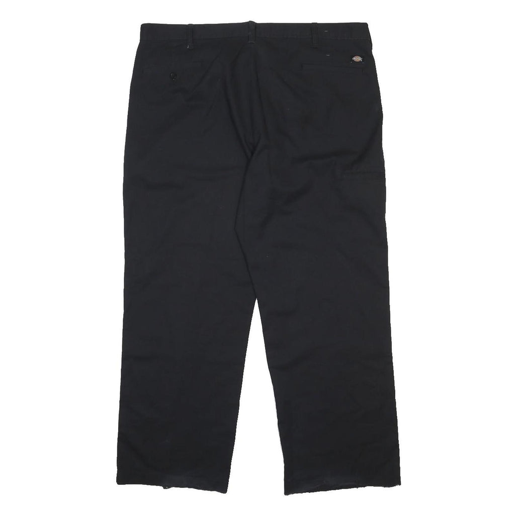 DICKIES Mens Cotton Blend Black Relaxed Straight Trousers W40 L30 Workwear