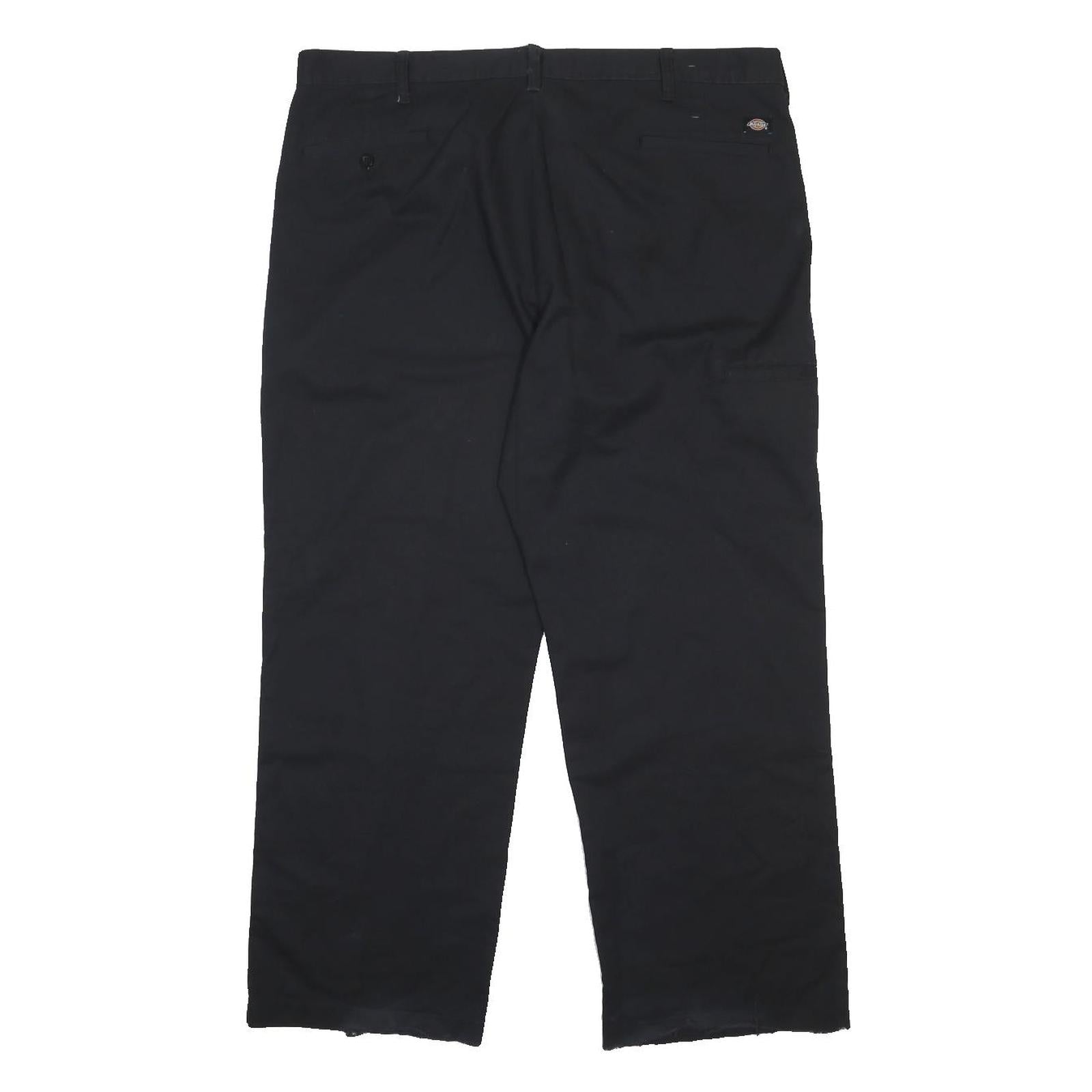 DICKIES Mens Cotton Blend Black Relaxed Straight Trousers W40 L30 Workwear