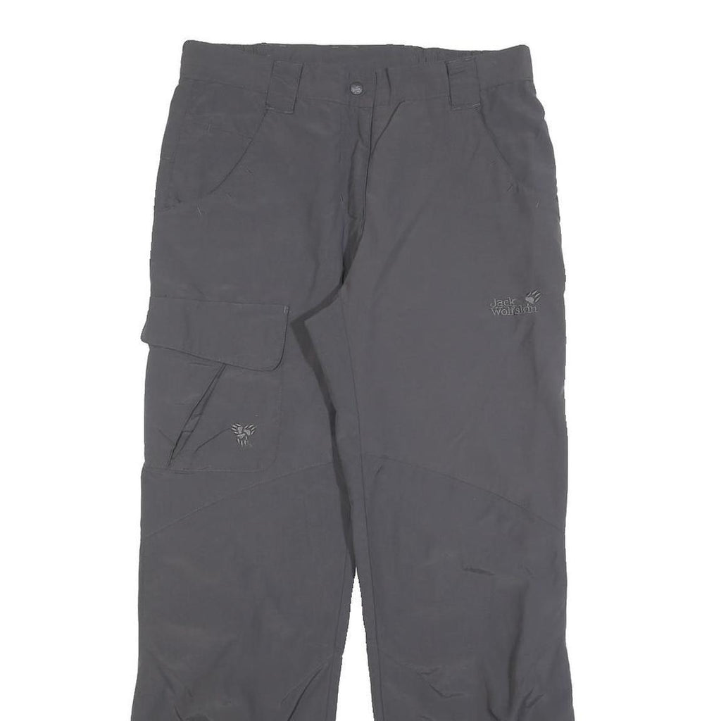 JACK WOLFSKIN Womens Polyester Blend Grey Regular Fit Straight Leg Trousers W30