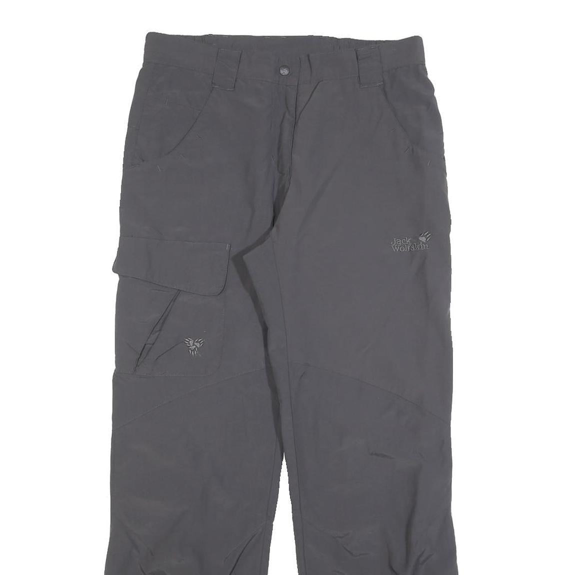 JACK WOLFSKIN Womens Polyester Blend Grey Regular Fit Straight Leg Trousers W30