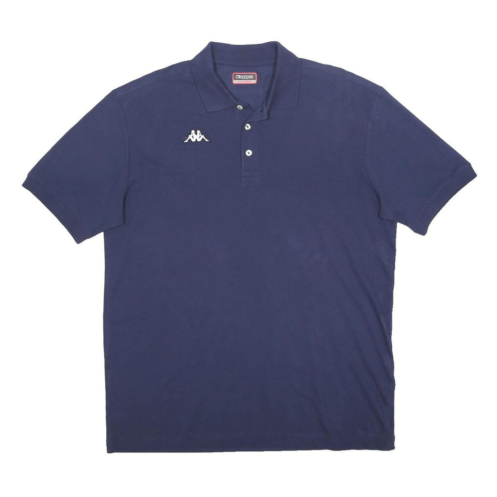 KAPPA Mens Navy Blue Polo Shirt Short Sleeve Cotton 2XL Casual Basic