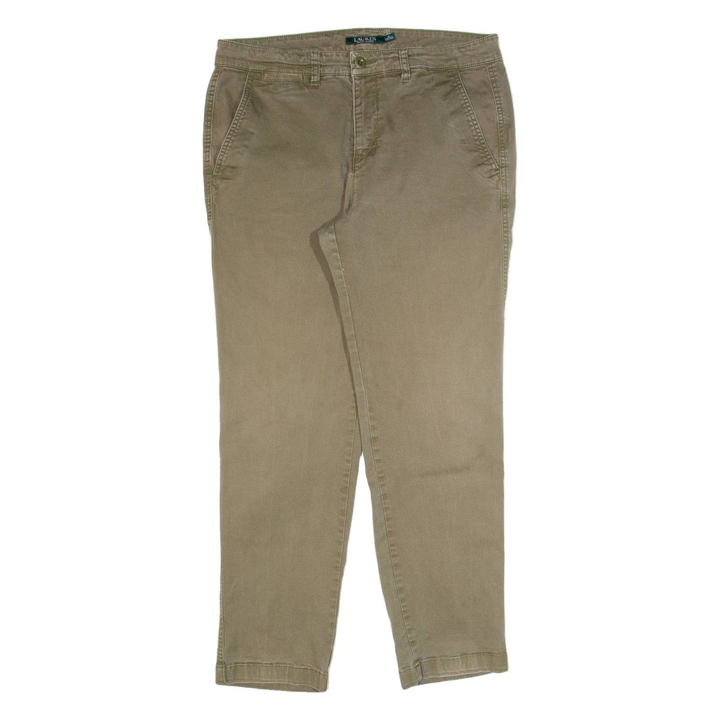 LAUREN RALPH LAUREN Chino Womens Trousers Green Slim Tapered W32 L27