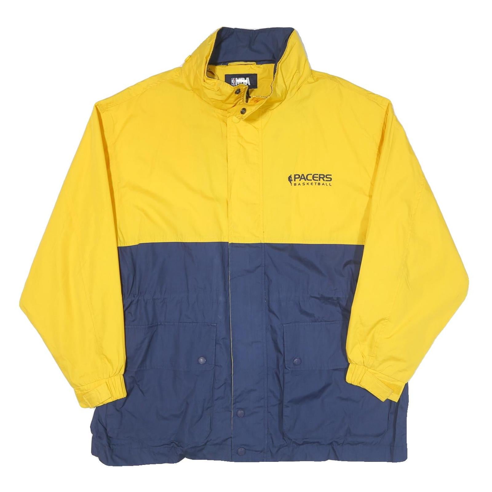 NBA Mens Yellow & Blue Pacers Basketball Track Jacket XL Polyester Blend Zip