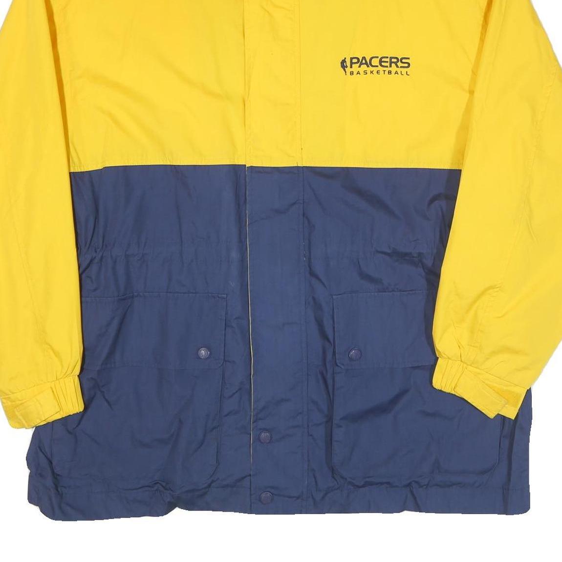 NBA Mens Yellow & Blue Pacers Basketball Track Jacket XL Polyester Blend Zip