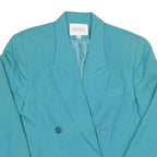 Womens Blue Karen Scott Petite Double Breasted Jacket Cotton Blend Tailored