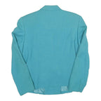 Womens Blue Karen Scott Petite Double Breasted Jacket Cotton Blend Tailored