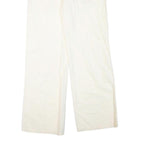 NORMAN KAMALI Womens Cotton Blend Cream Regular Straight Trousers W36 L34 Zip