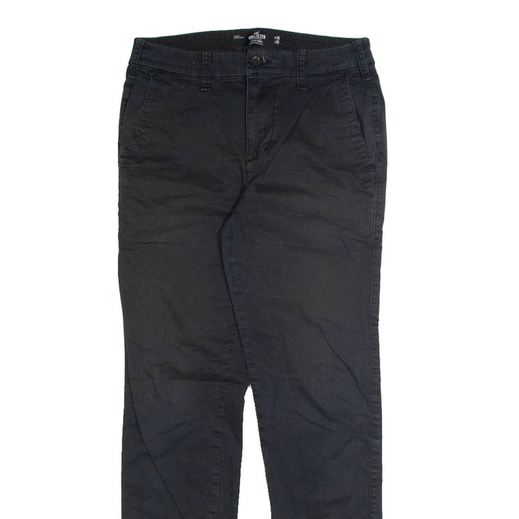 HOLLISTER Chino Womens Trousers Black Regular Tapered W26 L30