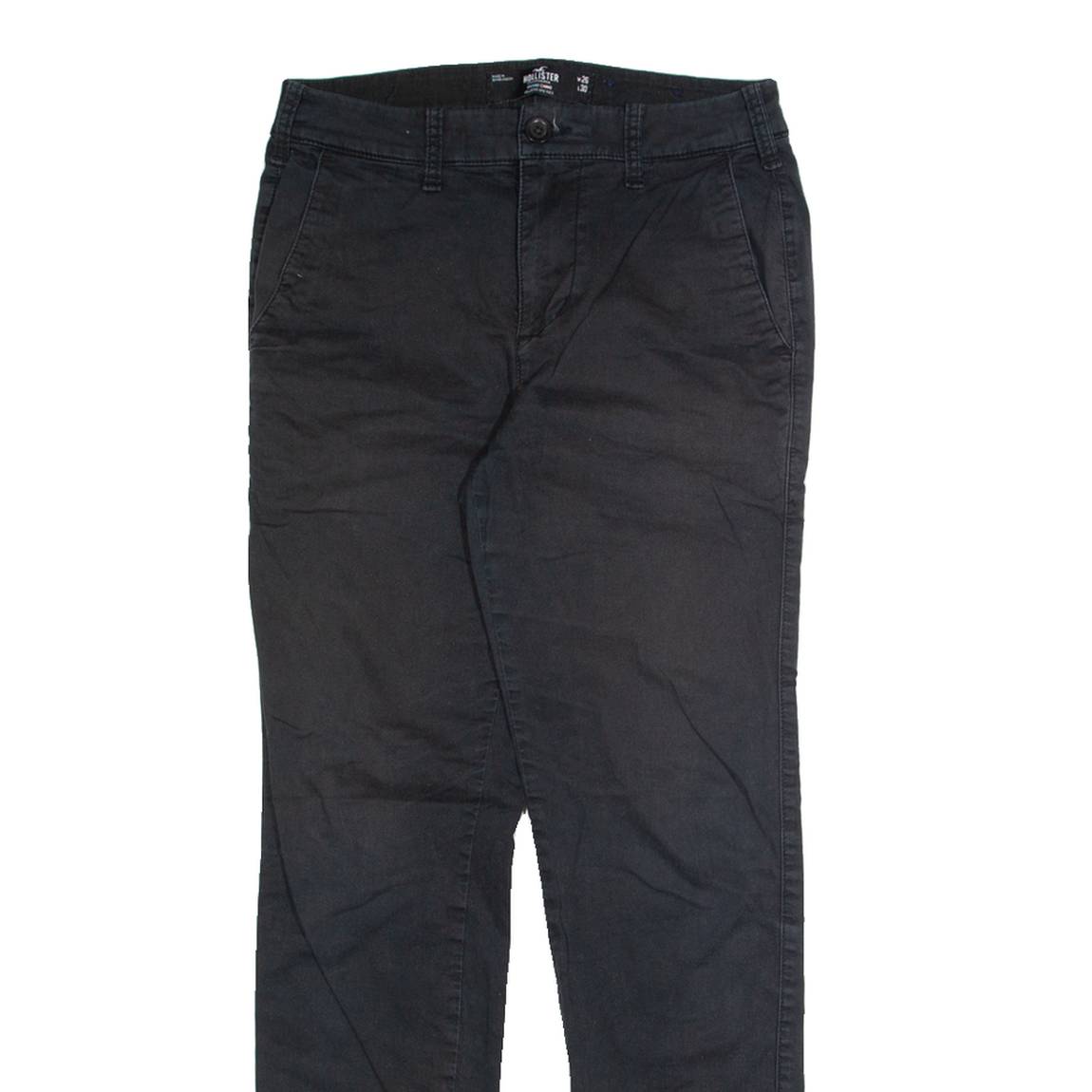 HOLLISTER Chino Womens Trousers Black Regular Tapered W26 L30