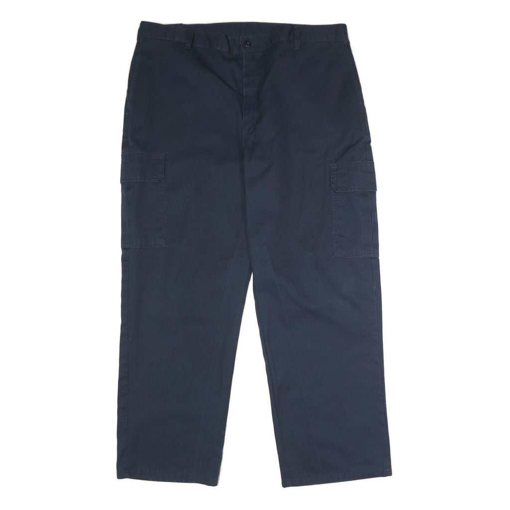 DICKIES Mens Polyester Blend Navy Blue Regular Straight Trousers W40 L30